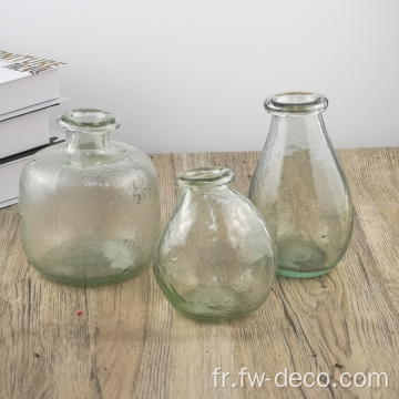 mini vase de fleurs en verre transparent de couleur verte